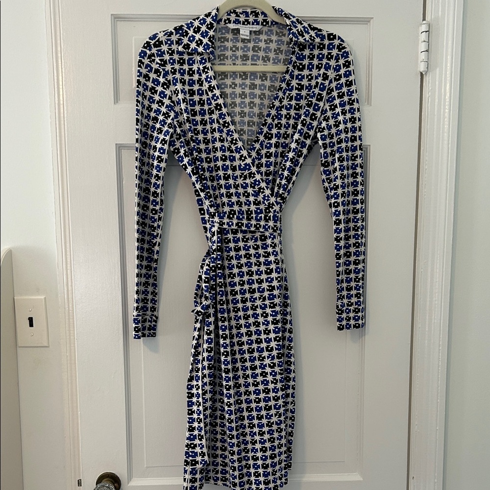 Classic DVF Geometric Print Wrap Dress